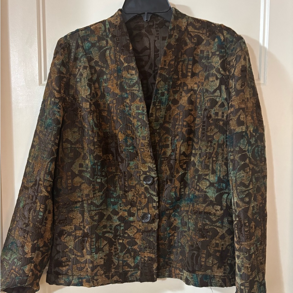 Coldwater Creek Women's Reversible Carpet / Tapestry Blazer Jacket